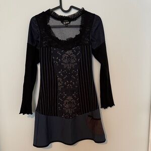 Elegant Black and Blue Dress